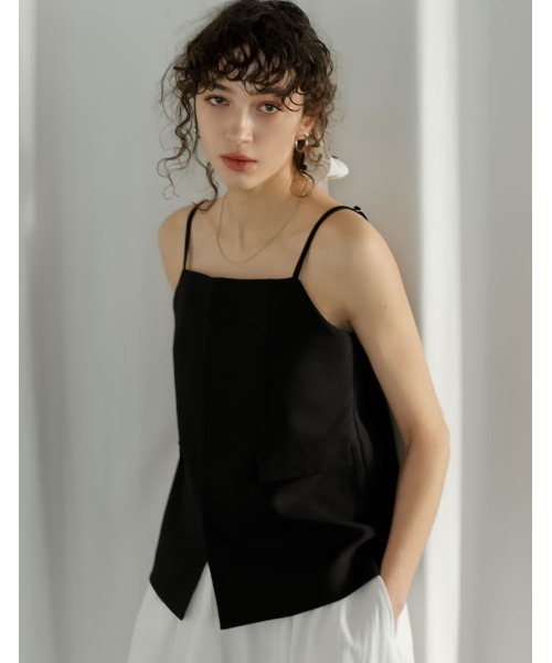 Re:EDIT（リエディ）の「[2026S/S COLLECTION][UVカット][イージーケア][シワになりにくい]ドライタッチホップサックビスチェ（キャミソール・レディース・ブラウン/ベージュ/グレー/ブラック・LARGE/MEDIUM）」の6枚目の写真