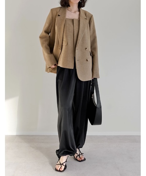 Re:EDIT（リエディ）の「[2026S/S COLLECTION][UVカット][イージーケア][シワになりにくい]ドライタッチホップサックビスチェ（キャミソール・レディース・ブラウン/ベージュ/グレー/ブラック・LARGE/MEDIUM）」の17枚目の写真