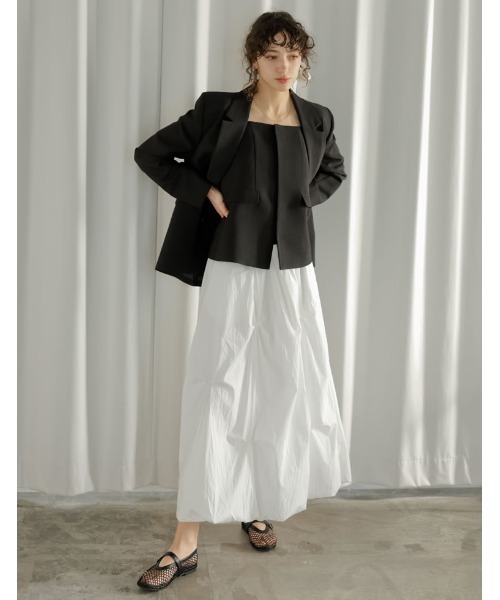 Re:EDIT（リエディ）の「[2026S/S COLLECTION][UVカット][イージーケア][シワになりにくい]ドライタッチホップサックビスチェ（キャミソール・レディース・ブラウン/ベージュ/グレー/ブラック・LARGE/MEDIUM）」の8枚目の写真