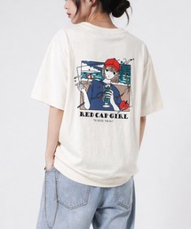 【a-r】〔RedCapGirl/レッドキャップガール〕冷感スラブ天竺 イラストプリント半袖スウェットTシャツ 接触冷感/速乾