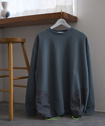 Firsthand（ファーストハンド）の「Firsthand/ファーストハンド サイドポケット スピンドル テック サーマル クルー / ビッグシルエット ロングスリーブ サーマルトップス（Tシャツ/カットソー）」