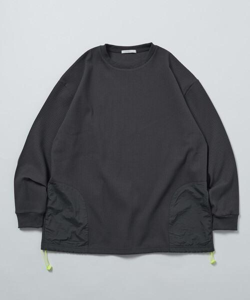 Firsthand(ファーストハンド)の「Firsthand/ファーストハンド サイドポケット スピンドル テック サーマル クルー / ビッグシルエット ロングスリーブ サーマルトップス(Tシャツ/カットソー・メンズ・ブラック/ホワイト/ブルーグレー/チャコールグレー・LARGE/MEDIUM)」の19枚目の写真