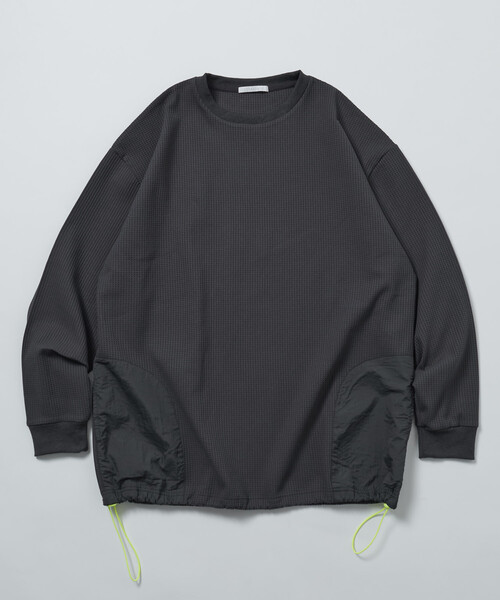 Firsthand(ファーストハンド)の「Firsthand/ファーストハンド サイドポケット スピンドル テック サーマル クルー / ビッグシルエット ロングスリーブ サーマルトップス(Tシャツ/カットソー・メンズ・ブラック/ホワイト/ブルーグレー/チャコールグレー・LARGE/MEDIUM)」の20枚目の写真