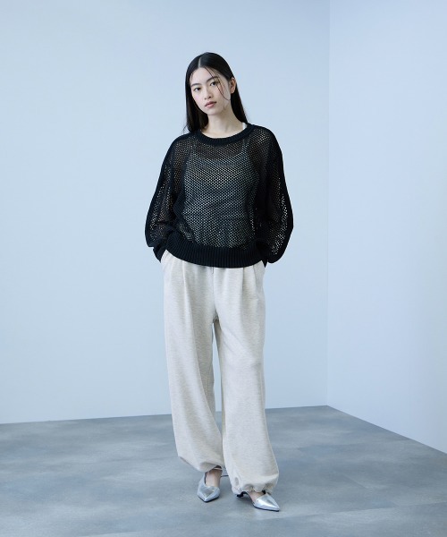 VICKY(ビッキー)の「裏毛2タックパンツ≪手洗い可能≫(その他パンツ・レディース・ライトグレー/ブラック/オフホワイト・M)」の7枚目の写真