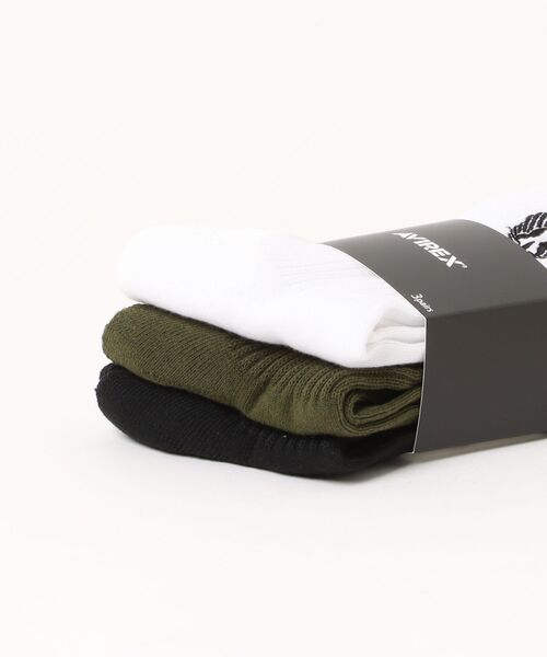 ＪＵＧＬＡＮＳ（ユグランス）の「【AVIREX】AX Air Force Embroidery 3P Socks /エアフォースデザイン ロゴソックス 3足セット（ソックス/靴下・メンズ・マルチ・25cm～27cm）」の2枚目の写真