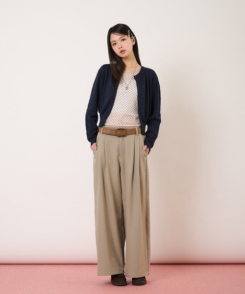 hazyl（ヘイジル）の「eyelet cardigan / アイレットカーディガン（ニット/セーター・レディース・レッド/ネイビー・フリー）」の9枚目の写真