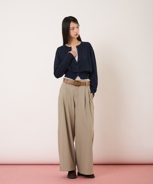 hazyl（ヘイジル）の「eyelet cardigan / アイレットカーディガン（ニット/セーター・レディース・レッド/ネイビー・フリー）」の12枚目の写真