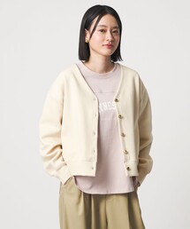 ダブルフェイス ジャガード Vネックカーディガン <A DAY IN THE LIFE>