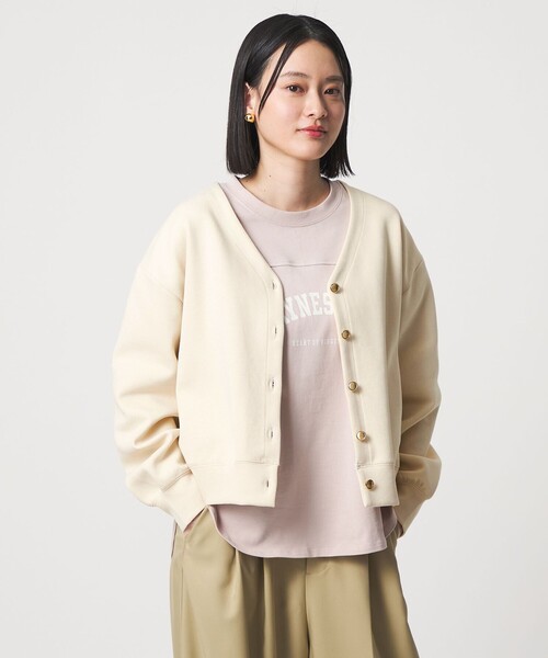 A DAY IN THE LIFE UNITED ARROWS(アデイインザライフユナイテッドアローズ)の「ダブルフェイス ジャガード Vネックカーディガン <A DAY IN THE LIFE>(カーディガン/ボレロ・レディース・モカ/ネイビー/ナチュラル・FREE)」の3枚目の写真