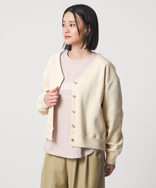 A DAY IN THE LIFE UNITED ARROWS(アデイインザライフユナイテッドアローズ)の「ダブルフェイス ジャガード Vネックカーディガン <A DAY IN THE LIFE>(カーディガン/ボレロ・レディース・モカ/ネイビー/ナチュラル・FREE)」の4枚目の写真