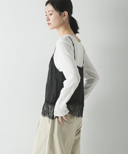 URBAN RESEARCH(アーバンリサーチ)の「2WAYシアーカットソー(Tシャツ/カットソー・レディース・チャコールグレー/オフホワイト/イエロー・FREE)」の5枚目の写真