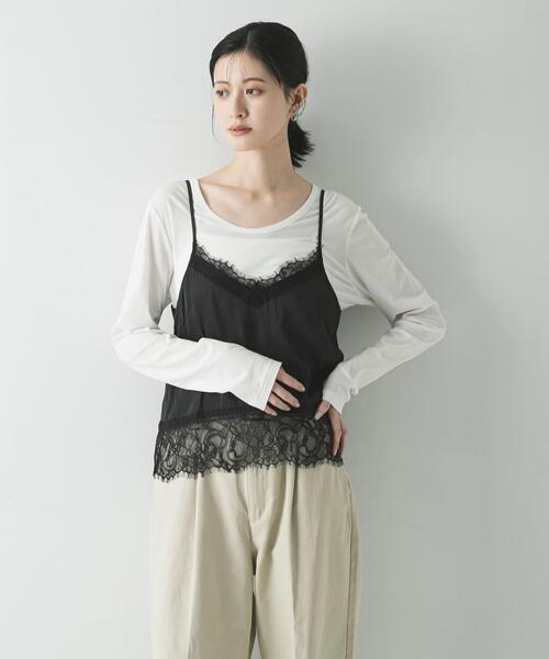 URBAN RESEARCH(アーバンリサーチ)の「2WAYシアーカットソー(Tシャツ/カットソー・レディース・チャコールグレー/オフホワイト/イエロー・FREE)」の7枚目の写真