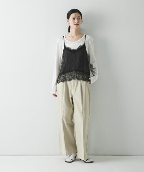 URBAN RESEARCH(アーバンリサーチ)の「2WAYシアーカットソー(Tシャツ/カットソー・レディース・チャコールグレー/オフホワイト/イエロー・FREE)」の9枚目の写真