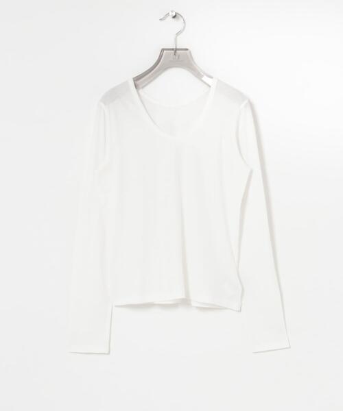 URBAN RESEARCH(アーバンリサーチ)の「2WAYシアーカットソー(Tシャツ/カットソー・レディース・チャコールグレー/オフホワイト/イエロー・FREE)」の10枚目の写真