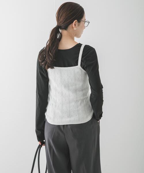 URBAN RESEARCH(アーバンリサーチ)の「2WAYシアーカットソー(Tシャツ/カットソー・レディース・チャコールグレー/オフホワイト/イエロー・FREE)」の4枚目の写真
