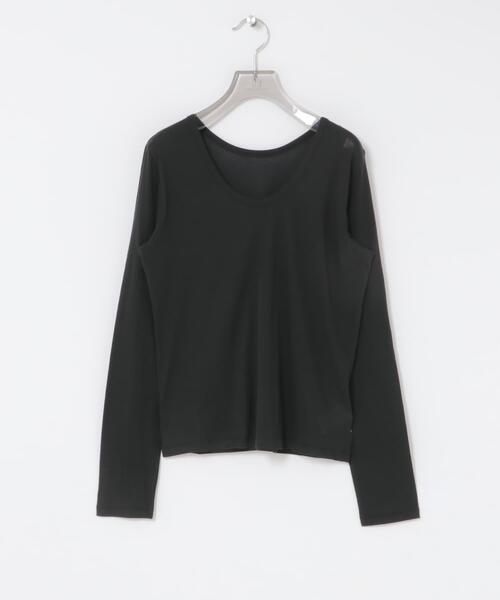 URBAN RESEARCH(アーバンリサーチ)の「2WAYシアーカットソー(Tシャツ/カットソー・レディース・チャコールグレー/オフホワイト/イエロー・FREE)」の6枚目の写真