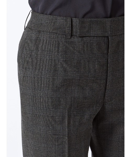 SUIT SQUARE(スーツスクエア)の「テーパードパンツ ウォッシャブル ストレッチ WOOLISH グレンチェック(スラックス・レディース・グレー・40(11号)/38(9号)/36(7号))」の6枚目の写真