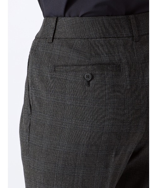 SUIT SQUARE(スーツスクエア)の「テーパードパンツ ウォッシャブル ストレッチ WOOLISH グレンチェック(スラックス・レディース・グレー・40(11号)/38(9号)/36(7号))」の7枚目の写真
