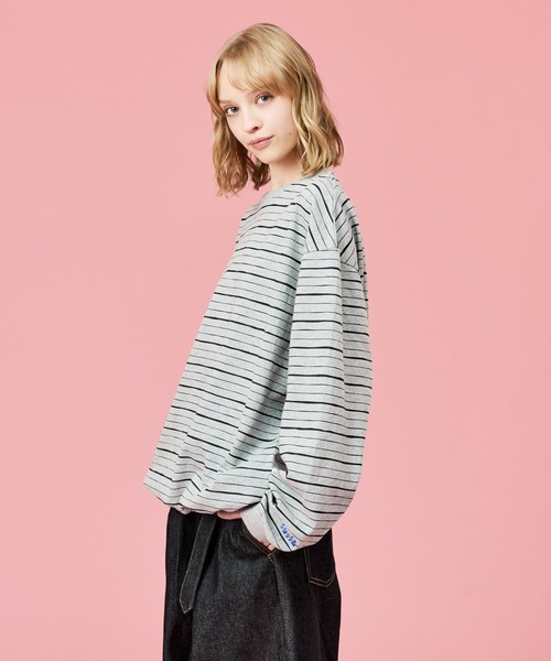 WETTEMPT(ウィテンプト)の「SKETCH MULTI BORDER L/S TEE / スケッチマルチボーダーロンT(Tシャツ/カットソー・メンズ・ネイビー/グレー/ブラック・SMALL/MEDIUM/LARGE)」の6枚目の写真