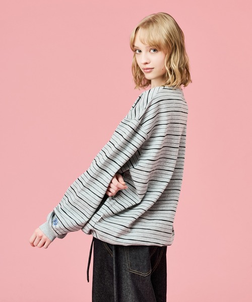 WETTEMPT(ウィテンプト)の「SKETCH MULTI BORDER L/S TEE / スケッチマルチボーダーロンT(Tシャツ/カットソー・メンズ・ネイビー/グレー/ブラック・SMALL/MEDIUM/LARGE)」の7枚目の写真