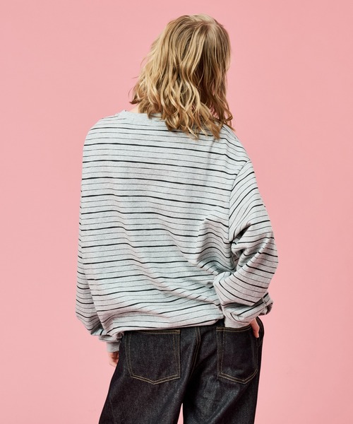 WETTEMPT(ウィテンプト)の「SKETCH MULTI BORDER L/S TEE / スケッチマルチボーダーロンT(Tシャツ/カットソー・メンズ・ネイビー/グレー/ブラック・SMALL/MEDIUM/LARGE)」の8枚目の写真