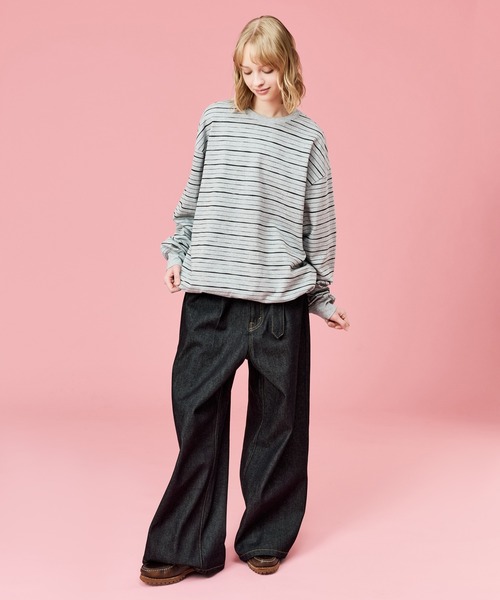 WETTEMPT(ウィテンプト)の「SKETCH MULTI BORDER L/S TEE / スケッチマルチボーダーロンT(Tシャツ/カットソー・メンズ・ネイビー/グレー/ブラック・SMALL/MEDIUM/LARGE)」の11枚目の写真