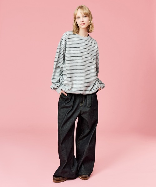 WETTEMPT(ウィテンプト)の「SKETCH MULTI BORDER L/S TEE / スケッチマルチボーダーロンT(Tシャツ/カットソー・メンズ・ネイビー/グレー/ブラック・SMALL/MEDIUM/LARGE)」の14枚目の写真