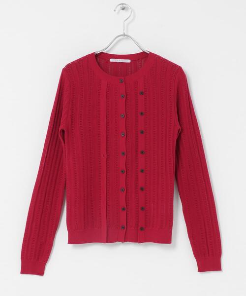 KBF（ケイビーエフ）の「ダブルフロントニット（ニット/セーター・レディース・レッド/アイボリー/チャコールグレー・ONE）」の10枚目の写真