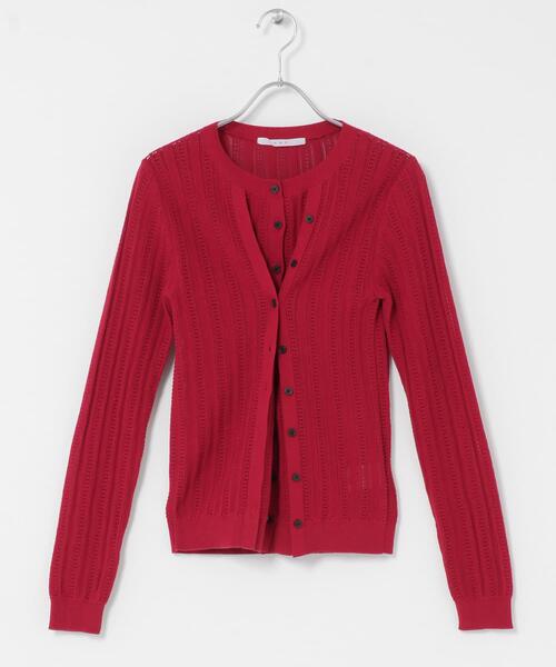 KBF（ケイビーエフ）の「ダブルフロントニット（ニット/セーター・レディース・レッド/アイボリー/チャコールグレー・ONE）」の11枚目の写真