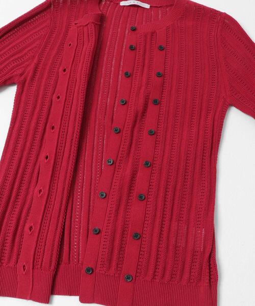 KBF（ケイビーエフ）の「ダブルフロントニット（ニット/セーター・レディース・レッド/アイボリー/チャコールグレー・ONE）」の12枚目の写真