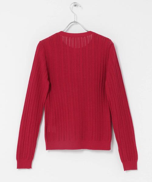 KBF（ケイビーエフ）の「ダブルフロントニット（ニット/セーター・レディース・レッド/アイボリー/チャコールグレー・ONE）」の13枚目の写真