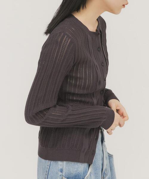 KBF（ケイビーエフ）の「ダブルフロントニット（ニット/セーター・レディース・レッド/アイボリー/チャコールグレー・ONE）」の20枚目の写真