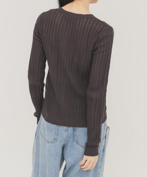 KBF（ケイビーエフ）の「ダブルフロントニット（ニット/セーター・レディース・レッド/アイボリー/チャコールグレー・ONE）」の21枚目の写真