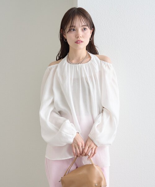 mystic(ミスティック)の「ホルターブラウス(シャツ/ブラウス・レディース・ブラック/ブルー/オフホワイト・FREE)」の4枚目の写真