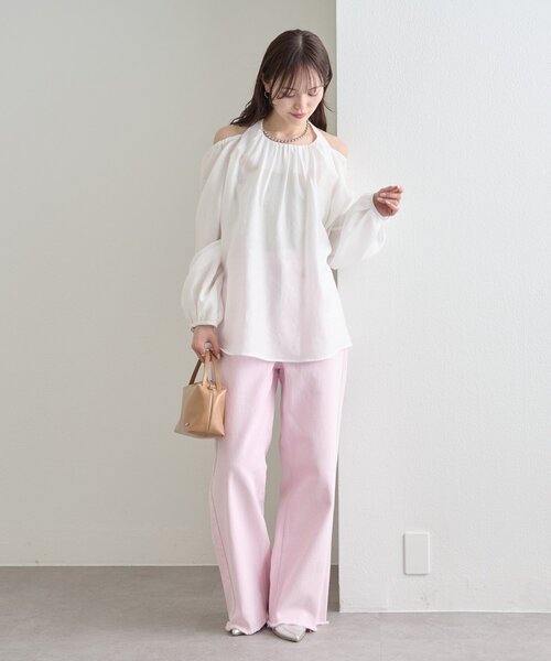 mystic(ミスティック)の「ホルターブラウス(シャツ/ブラウス・レディース・ブラック/ブルー/オフホワイト・FREE)」の6枚目の写真