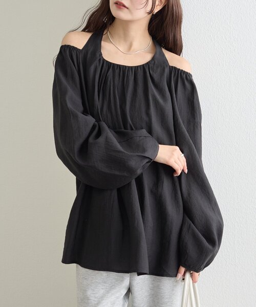 mystic(ミスティック)の「ホルターブラウス(シャツ/ブラウス・レディース・ブラック/ブルー/オフホワイト・FREE)」の10枚目の写真