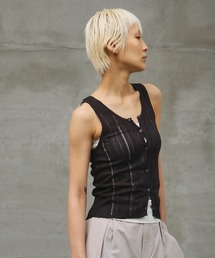 paradigm（パラダイム）の「【paradigm】コットンモダール針抜シアーリブタンク（タンクトップ）」