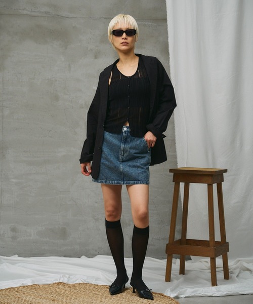 paradigm（パラダイム）の「【paradigm】コットンモダール針抜シアーリブタンク（タンクトップ・レディース・チャコールグレー/ホワイト/ライトグレー/ピンク/ブラック・SMALL/MEDIUM）」の12枚目の写真