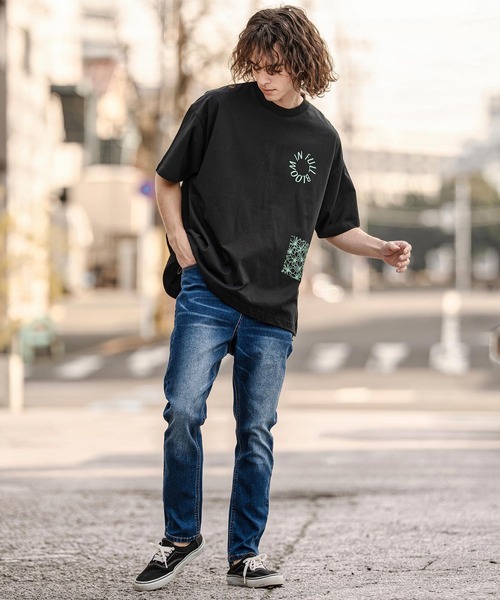 CAMBIO（カンビオ）の「mt10333-裾ドローコード付きプリントTシャツ（IN FULL BLOOM）(2601125MCB)（Tシャツ/カットソー・メンズ・スミクロ/ブラック/ホワイト・L/XL/M）」の7枚目の写真