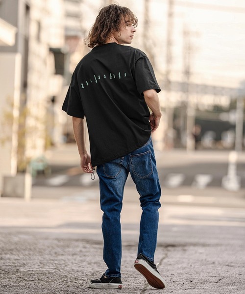 CAMBIO（カンビオ）の「mt10333-裾ドローコード付きプリントTシャツ（IN FULL BLOOM）(2601125MCB)（Tシャツ/カットソー・メンズ・スミクロ/ブラック/ホワイト・L/XL/M）」の8枚目の写真