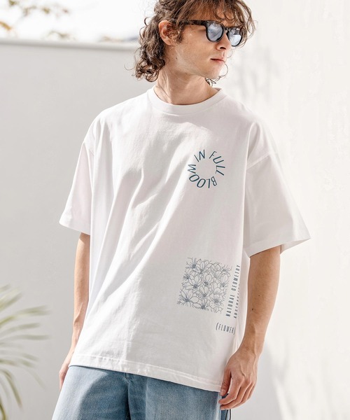 CAMBIO（カンビオ）の「mt10333-裾ドローコード付きプリントTシャツ（IN FULL BLOOM）(2601125MCB)（Tシャツ/カットソー・メンズ・スミクロ/ブラック/ホワイト・L/XL/M）」の13枚目の写真