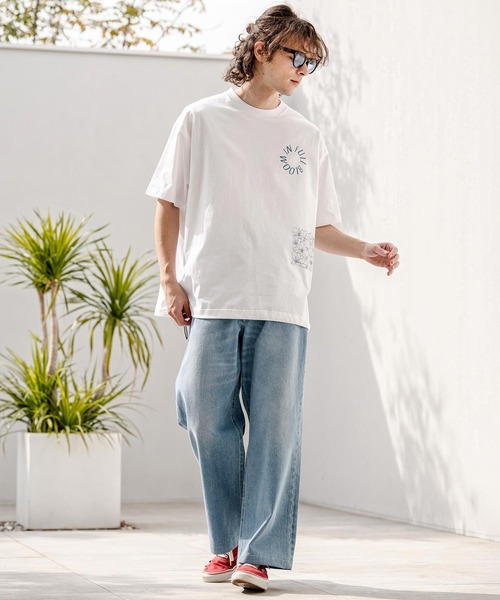 CAMBIO（カンビオ）の「mt10333-裾ドローコード付きプリントTシャツ（IN FULL BLOOM）(2601125MCB)（Tシャツ/カットソー・メンズ・スミクロ/ブラック/ホワイト・L/XL/M）」の14枚目の写真