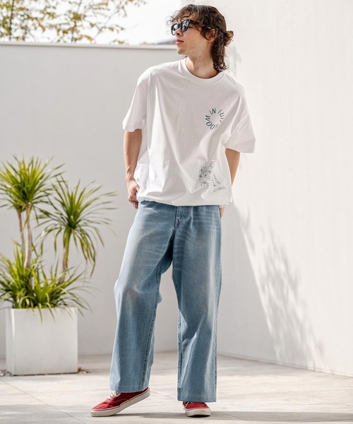 CAMBIO（カンビオ）の「mt10333-裾ドローコード付きプリントTシャツ（IN FULL BLOOM）(2601125MCB)（Tシャツ/カットソー・メンズ・スミクロ/ブラック/ホワイト・L/XL/M）」の15枚目の写真