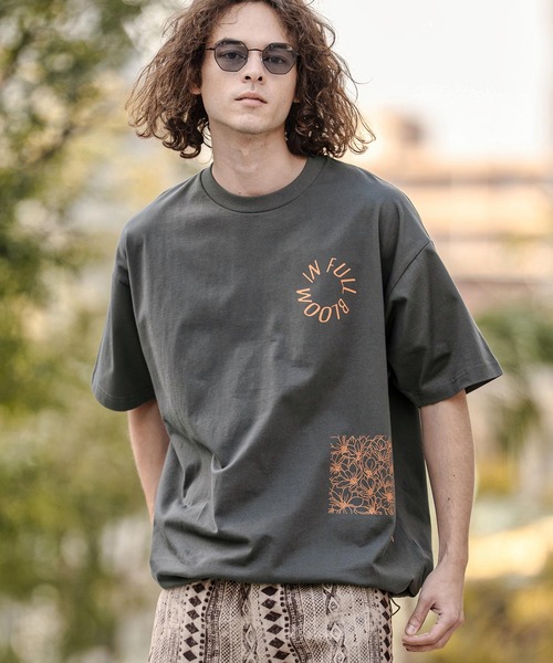 CAMBIO（カンビオ）の「mt10333-裾ドローコード付きプリントTシャツ（IN FULL BLOOM）(2601125MCB)（Tシャツ/カットソー・メンズ・スミクロ/ブラック/ホワイト・L/XL/M）」の17枚目の写真