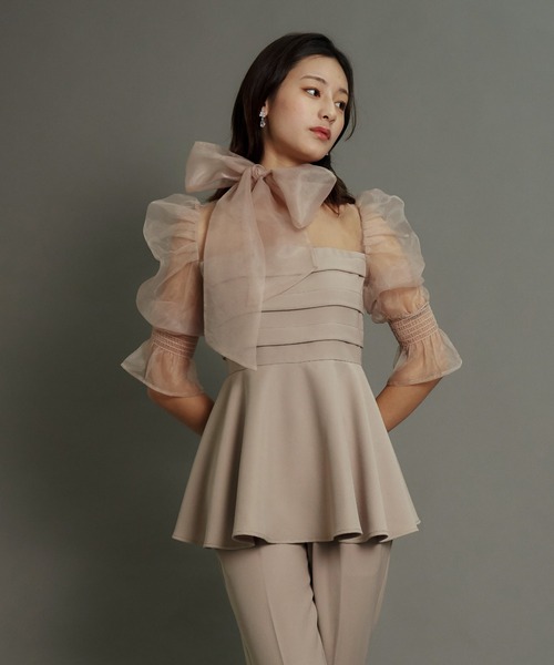 スーツ・フォーマル・ドレス RIBON ORGANDY SET UP ribon organdy set up（パンツドレス）｜My shawty（マイシャウティー