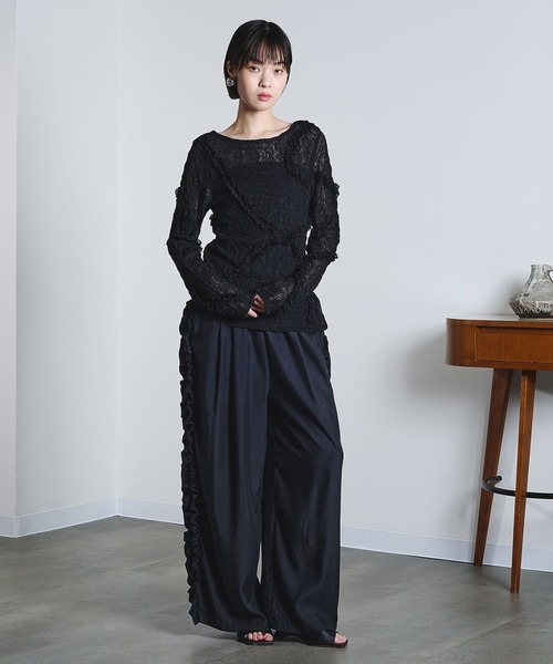 ROSE BUD（ローズバッド）の「(mici)SIDE FRILL PANTS（その他パンツ・レディース・ベージュ/ブラック・S/M）」の9枚目の写真