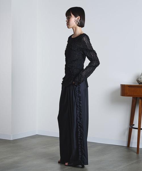 ROSE BUD（ローズバッド）の「(mici)SIDE FRILL PANTS（その他パンツ・レディース・ベージュ/ブラック・S/M）」の10枚目の写真