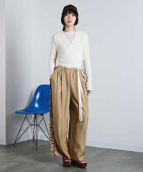 ROSE BUD（ローズバッド）の「(mici)SIDE FRILL PANTS（その他パンツ・レディース・ベージュ/ブラック・S/M）」の15枚目の写真