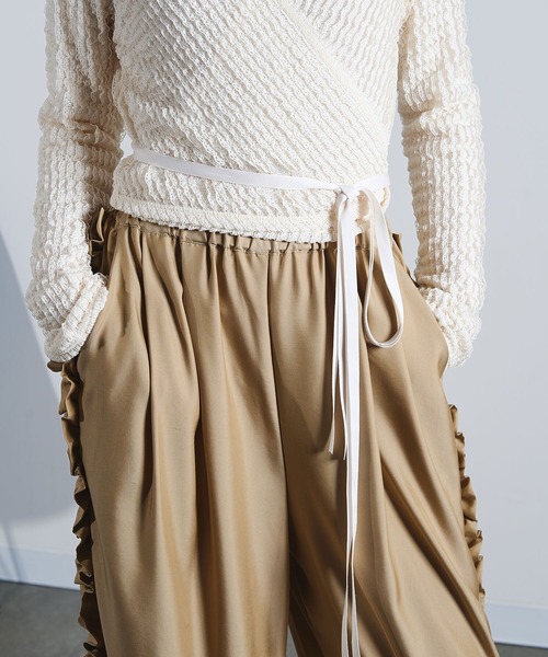 ROSE BUD（ローズバッド）の「(mici)SIDE FRILL PANTS（その他パンツ・レディース・ベージュ/ブラック・S/M）」の18枚目の写真