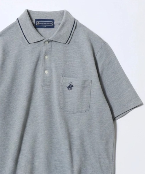 BEVERLY HILLS POLO CLUB(ビバリーヒルズポロクラブ)の「2026SS BEVERLY HILLS POLO CLUB/ビバリーヒルズポロクラブ カノコ リブライン ワンポイント刺繍 ポケット ポロシャツ レディース メンズ(ポロシャツ・メンズ・ホワイト/グリーン/ネイビー/グレー・M/L/LL)」の3枚目の写真